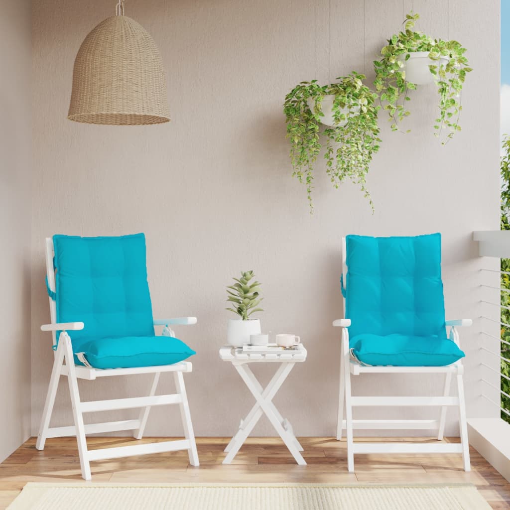 VidaXL coussins de chaise 2 pcs dossier bas tissu oxford turquoise