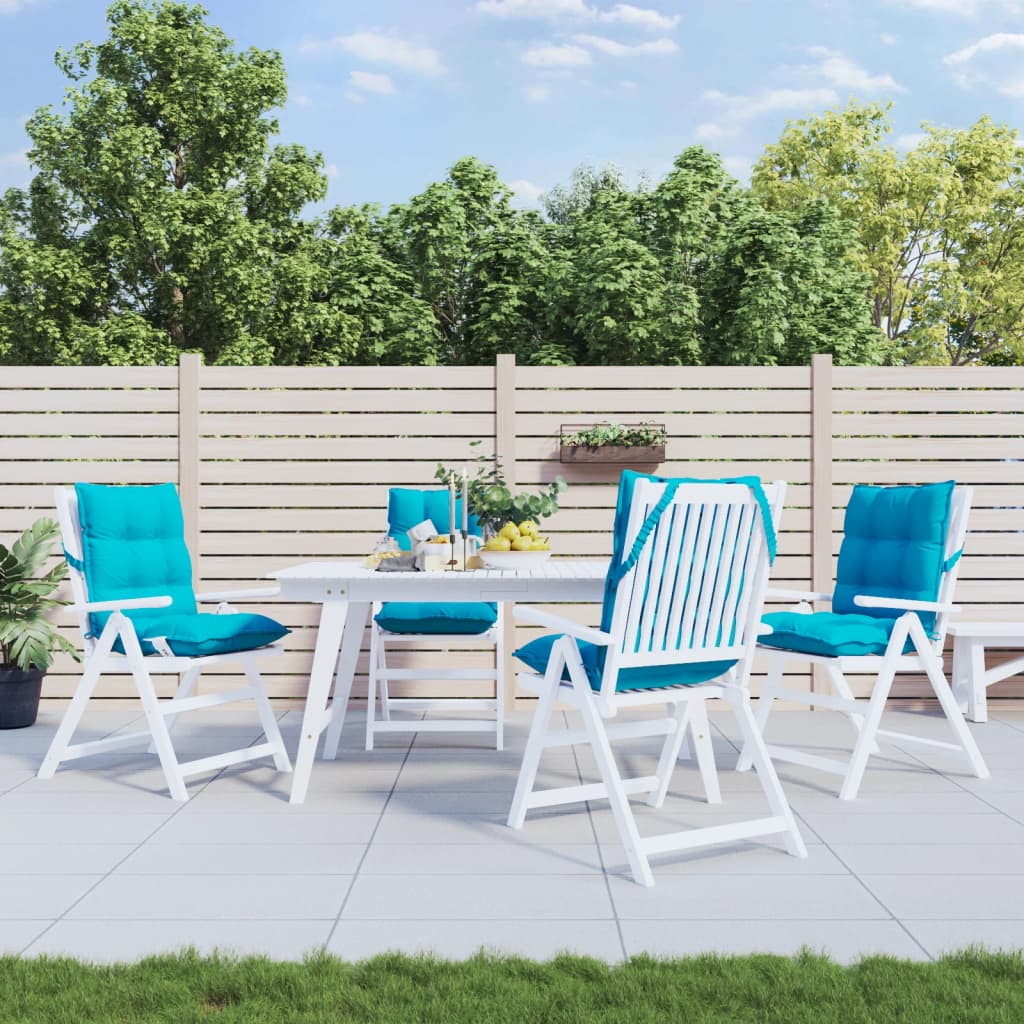 VidaXL coussins de chaise 2 pcs dossier bas tissu oxford turquoise
