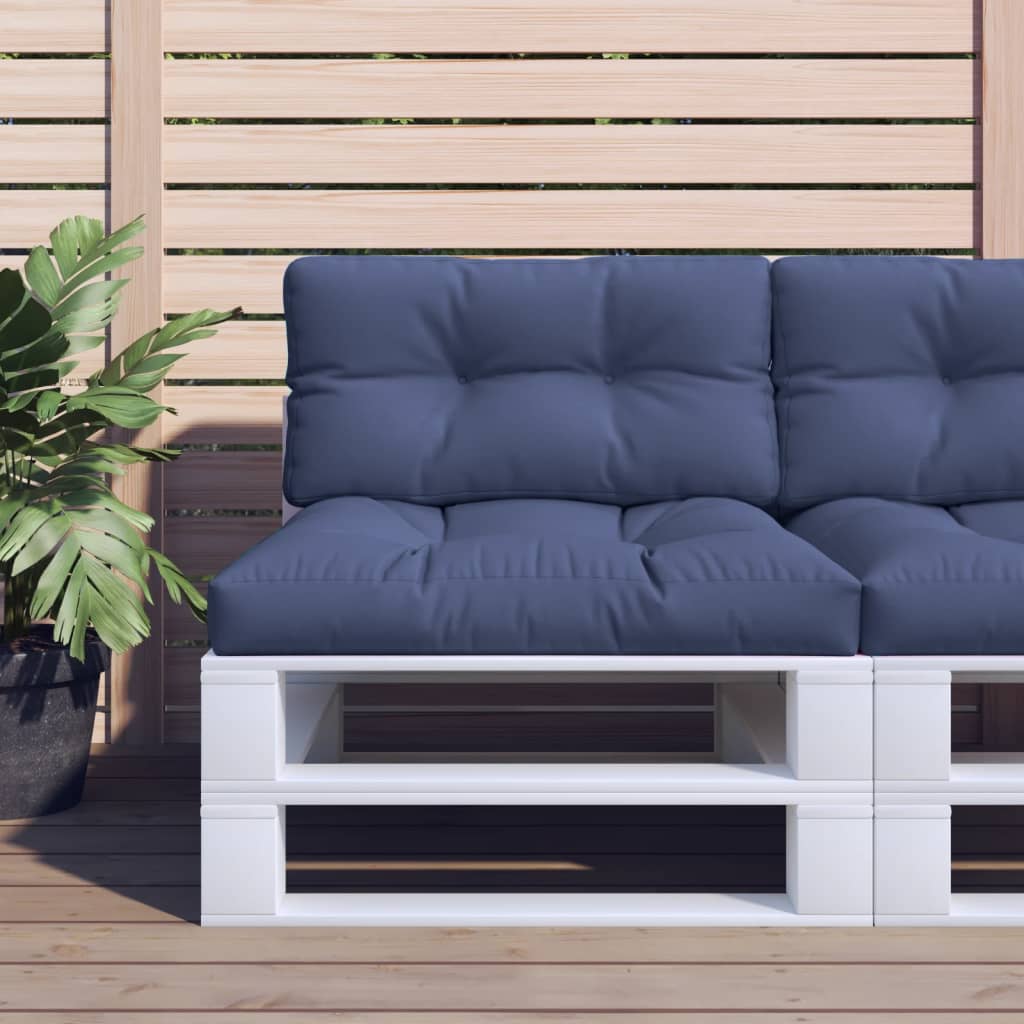 VidaXL coussin palette 120x40x12 cm tissu bleu marine