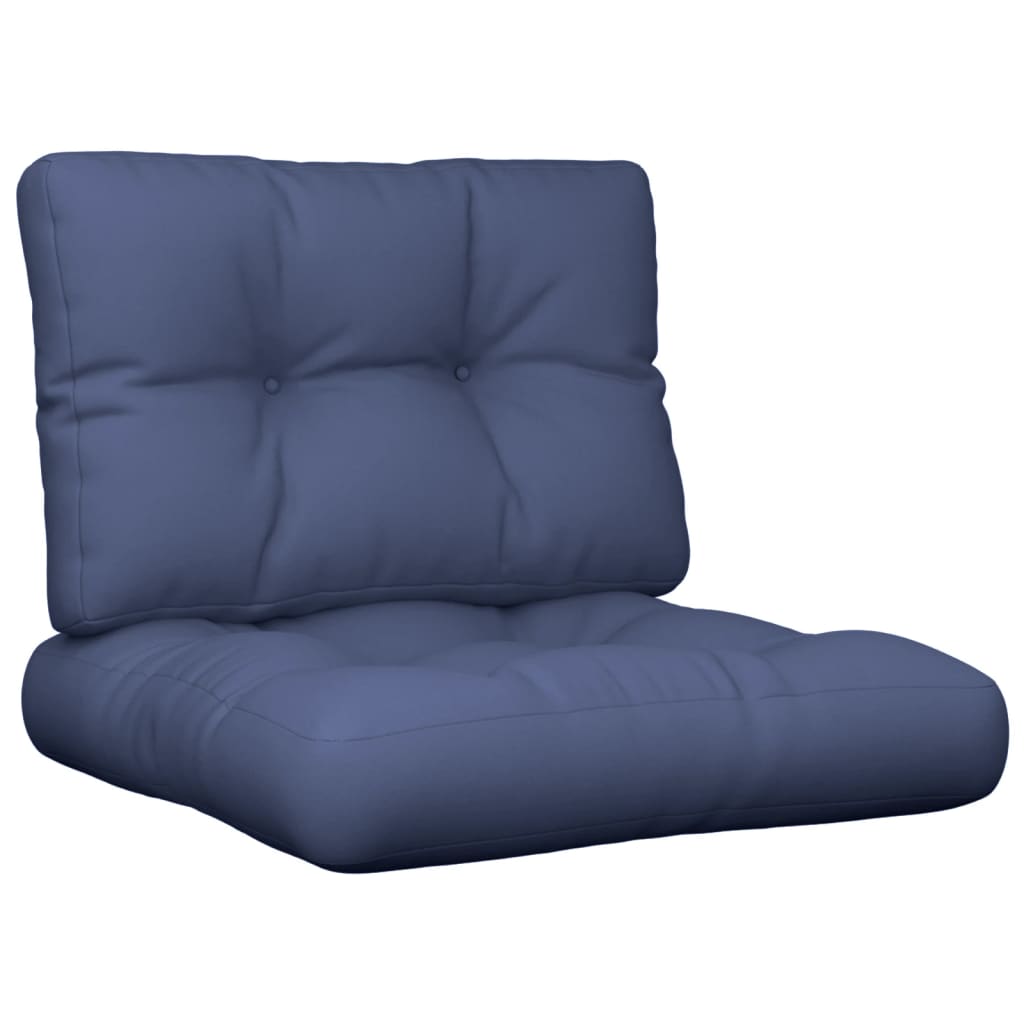 Vidaxx ensemble de coussins palette 60x40x12 cm tissu bleu marine