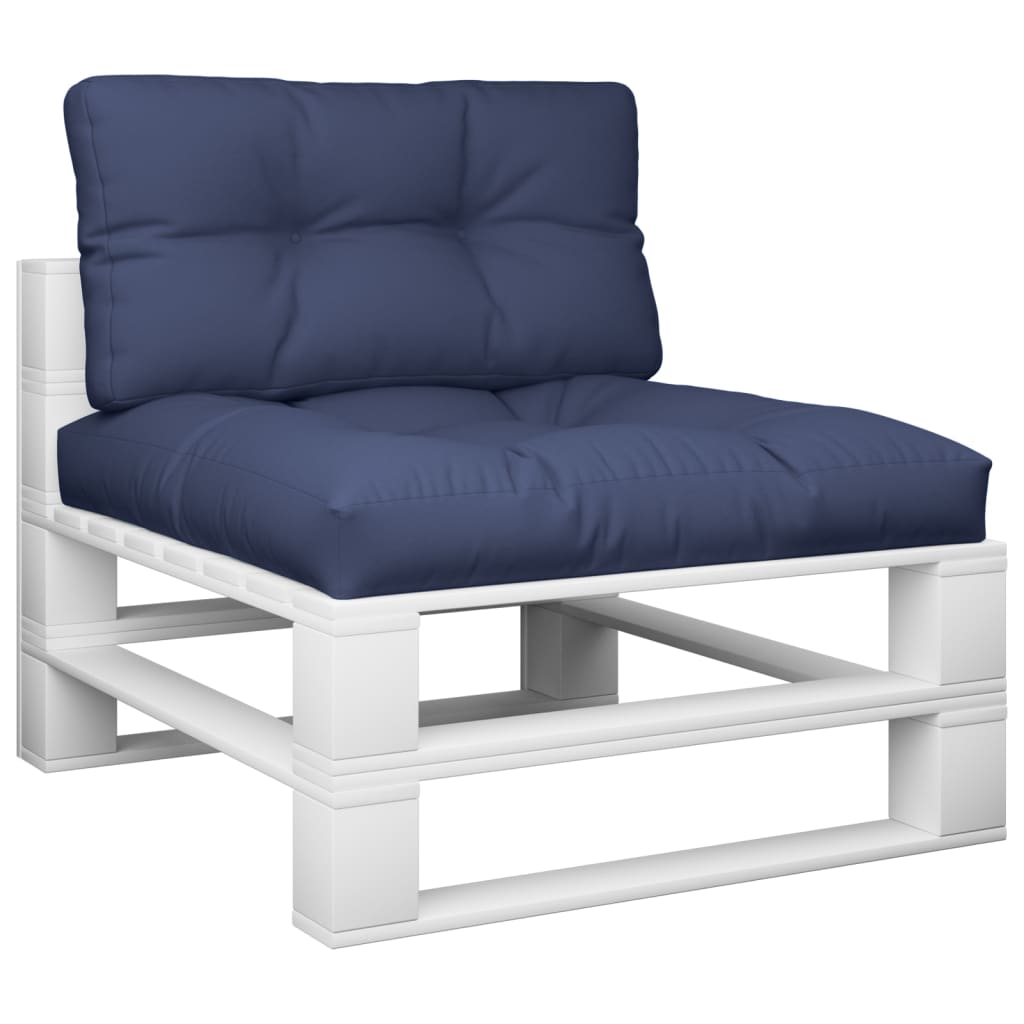 VidaXL coussins de palette 2 pcs tissu bleu marine