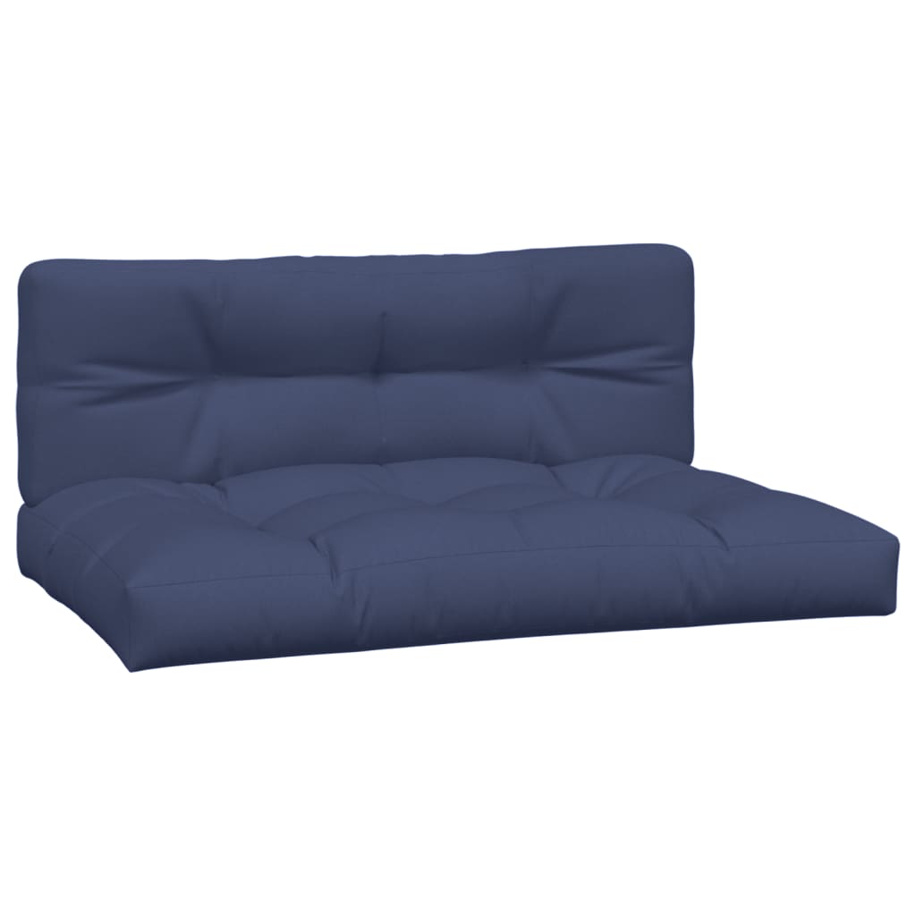 VidaXL coussins de palette 2 pcs tissu bleu marine