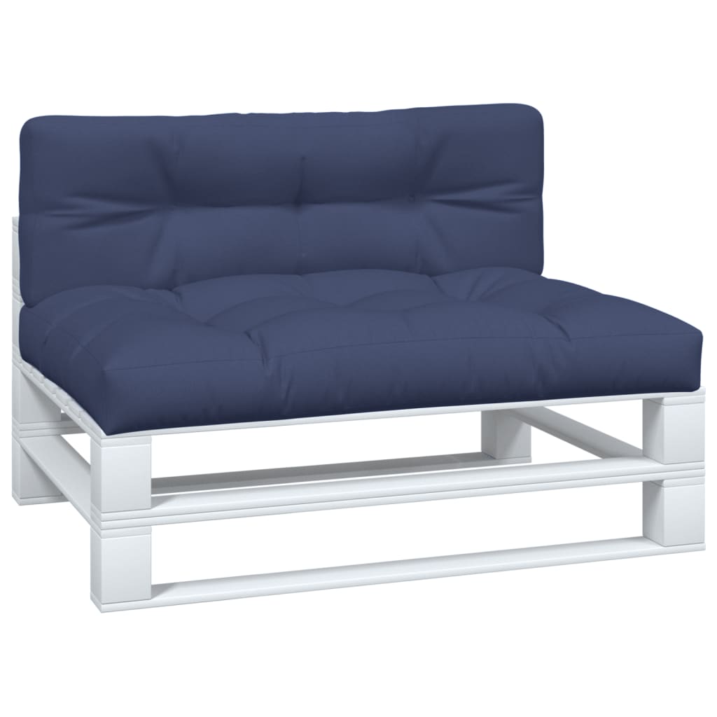VidaXL coussins de palette 2 pcs tissu bleu marine