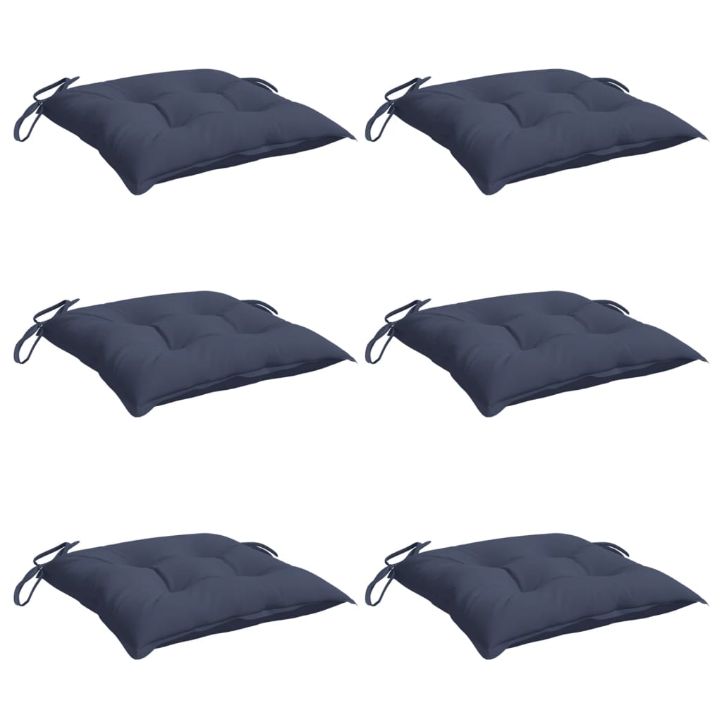 Vidaxx coussins de chaise 6 pcs 40x40x7 cm tissu oxford bleu marine