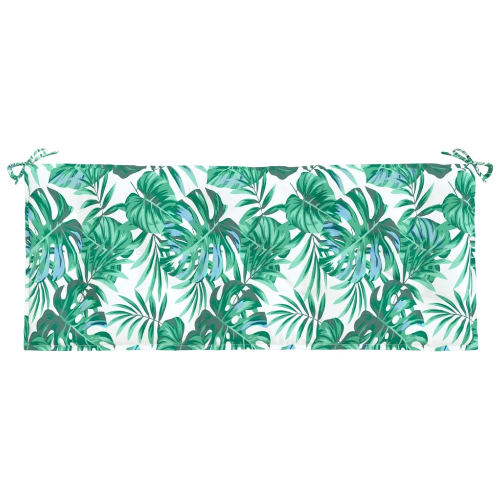 VidaXL coussin de banc de jardin 120x50x7 cm tissu oxford motif feuille