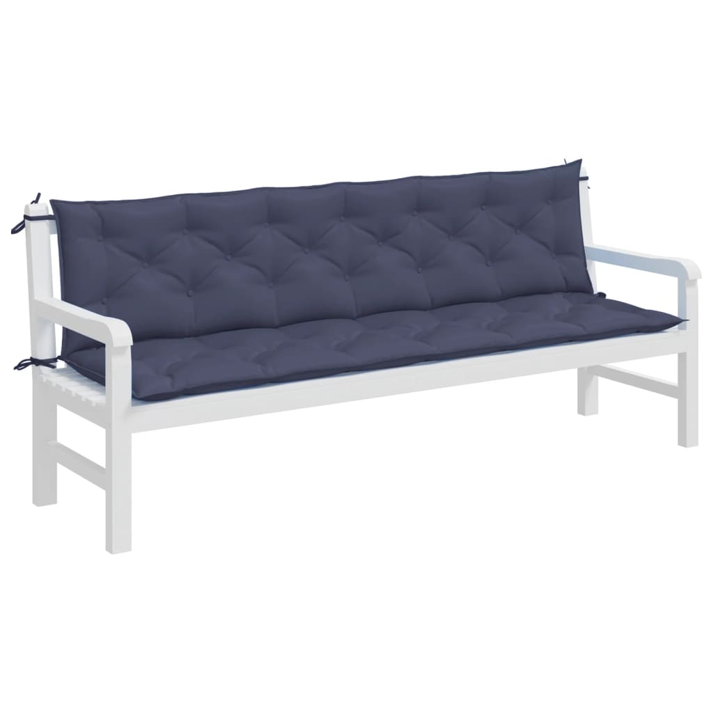 Vidaxx coussins de banc de jardin 2 pcs 200x50x7 cm tissu oxford bleu marine