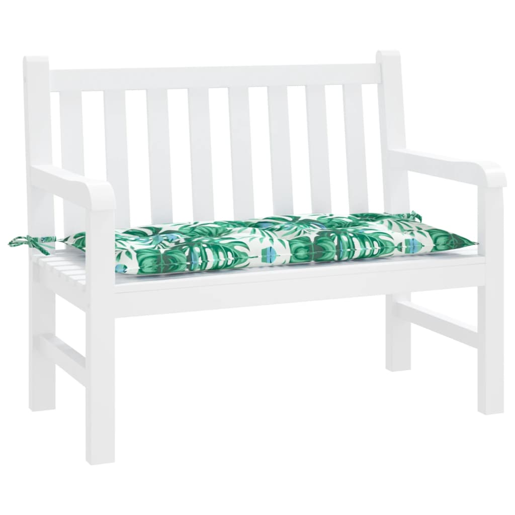 Vidaxx coussin de banc de jardin 110x50x7 cm tissu oxford motif feuille