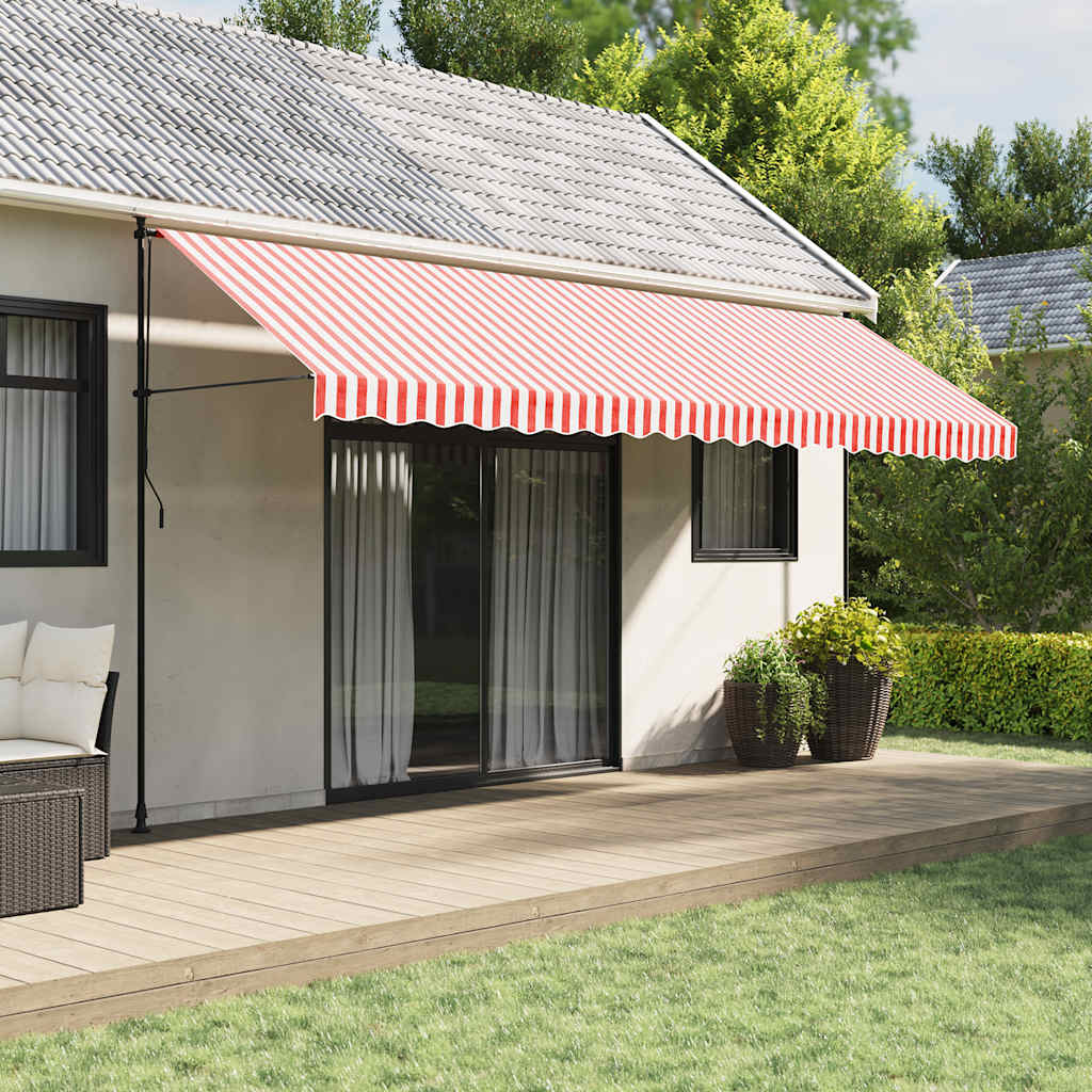 Vidaxx toile de remplacement pour auvent rayé 5x3,5 m rouge et blanc