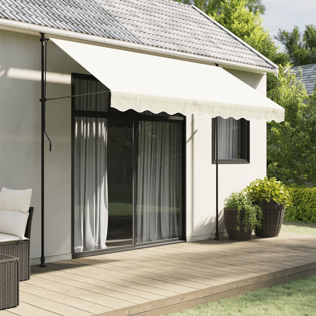 Vidaxx tissu de remplacement pour jupe d'auvent rayé 3 m couleur crème