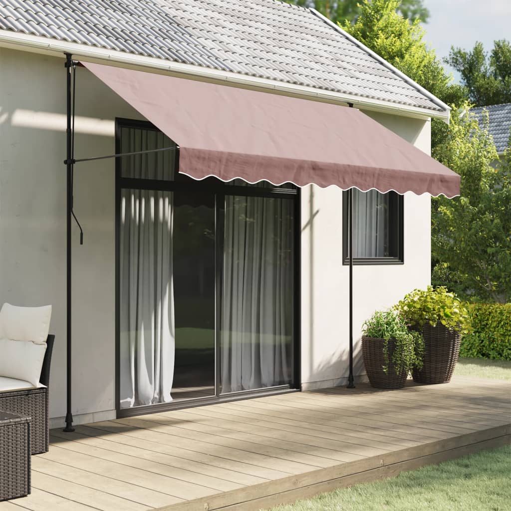 VidaXL tissu de remplacement pour jupe d'auvent rayé 3 m marron