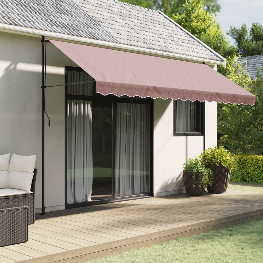 VidaXL tissu de remplacement pour jupe d'auvent rayé 4 m marron