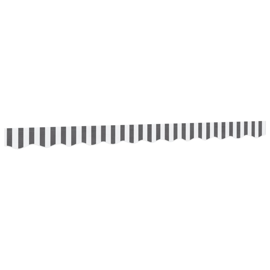 VidaXL tissu de remplacement pour jupe d'auvent rayé 3 m anthracite et blanc