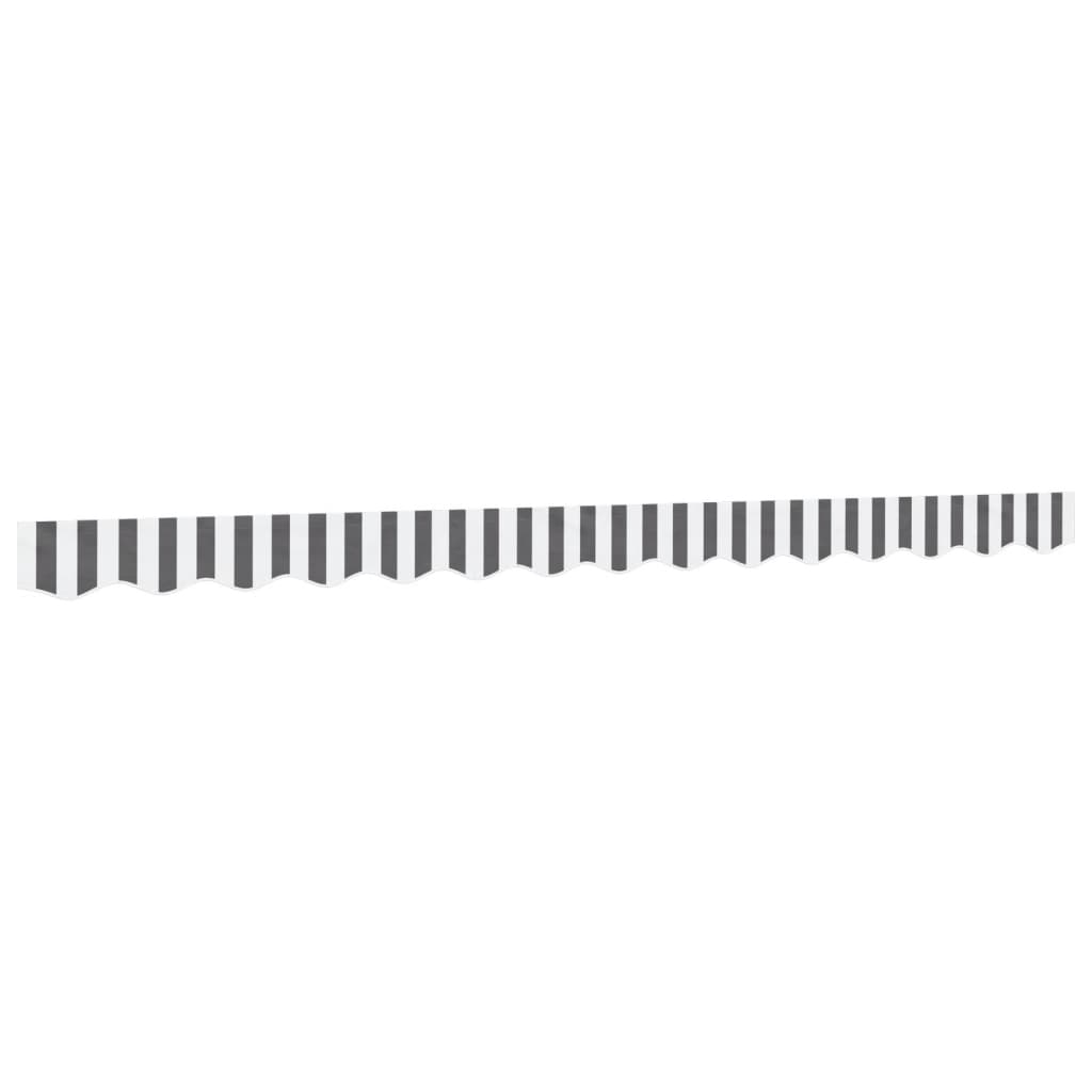 Vidaxx tissu de remplacement pour jupe d'auvent rayé 3,5 m anthracite et blanc
