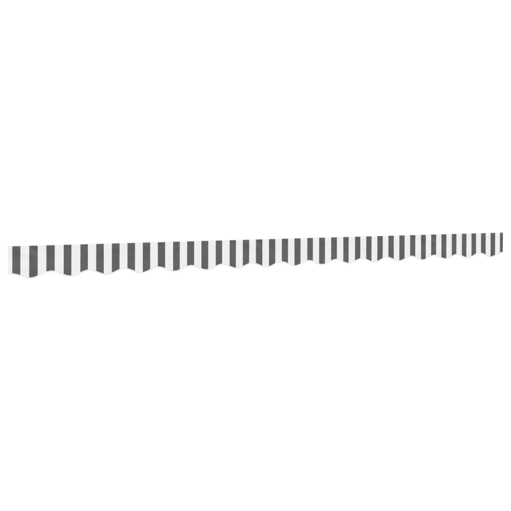 Vidaxx tissu de remplacement pour jupe d'auvent rayé 4 m anthracite et blanc
