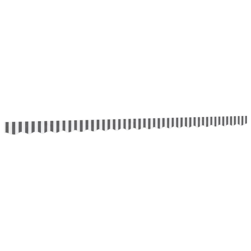 VidaXL tissu de remplacement pour jupe d'auvent rayé 5 m anthracite et blanc