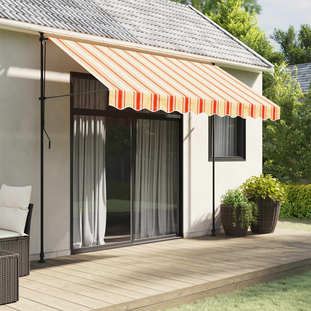 Vidaxx tissu de remplacement pour jupe d'auvent rayé 3 m jaune et orange