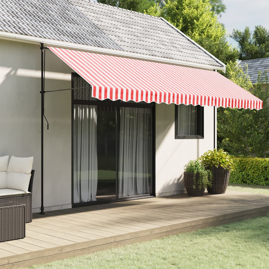 Vidaxx tissu de remplacement pour jupe d'auvent rayé 4,5 m rouge et blanc
