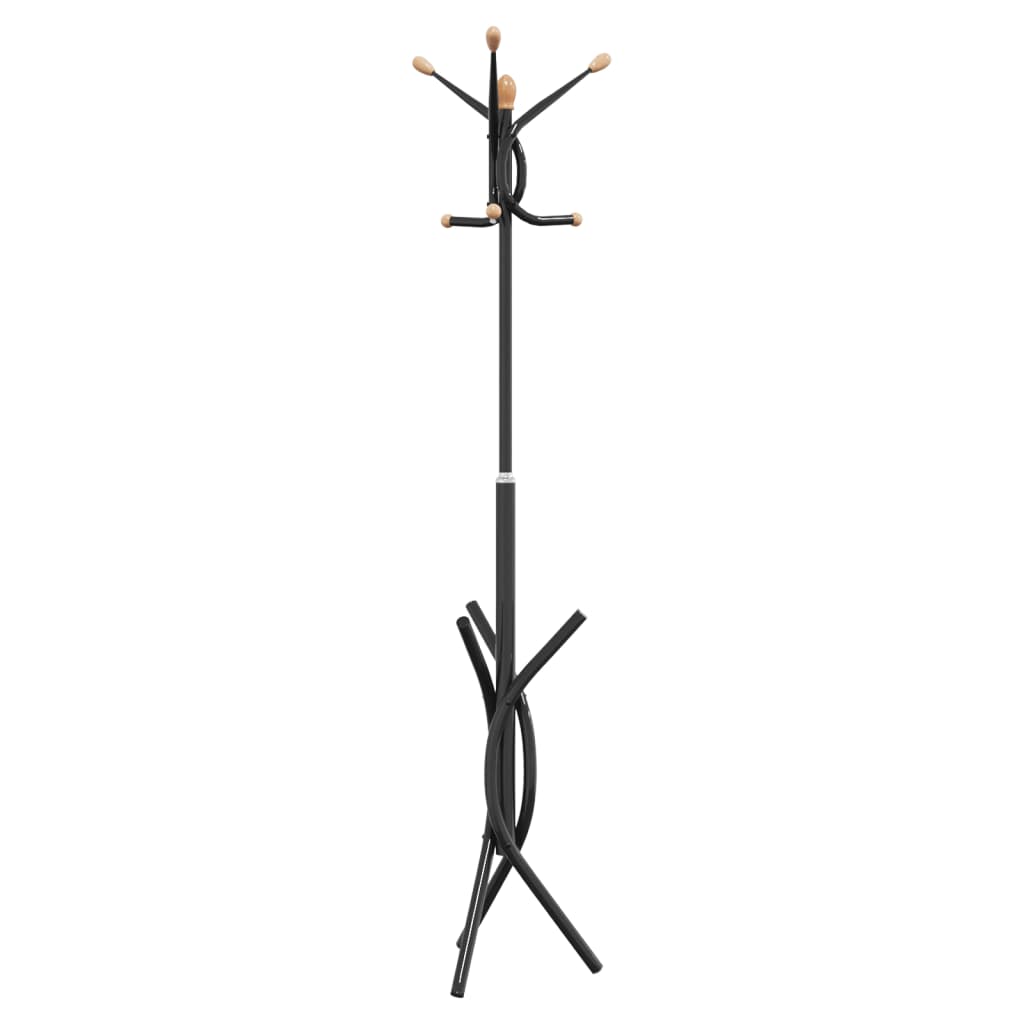 VidaXL porte-manteau 176 cm fer enduit de poudre noir