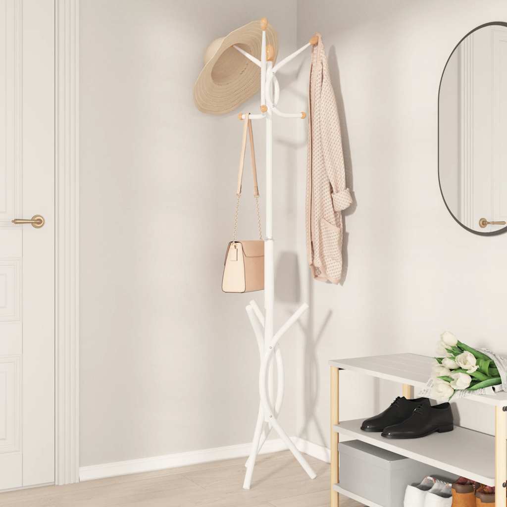 VidaXL porte-manteau 176 cm fer enduit de poudre blanc