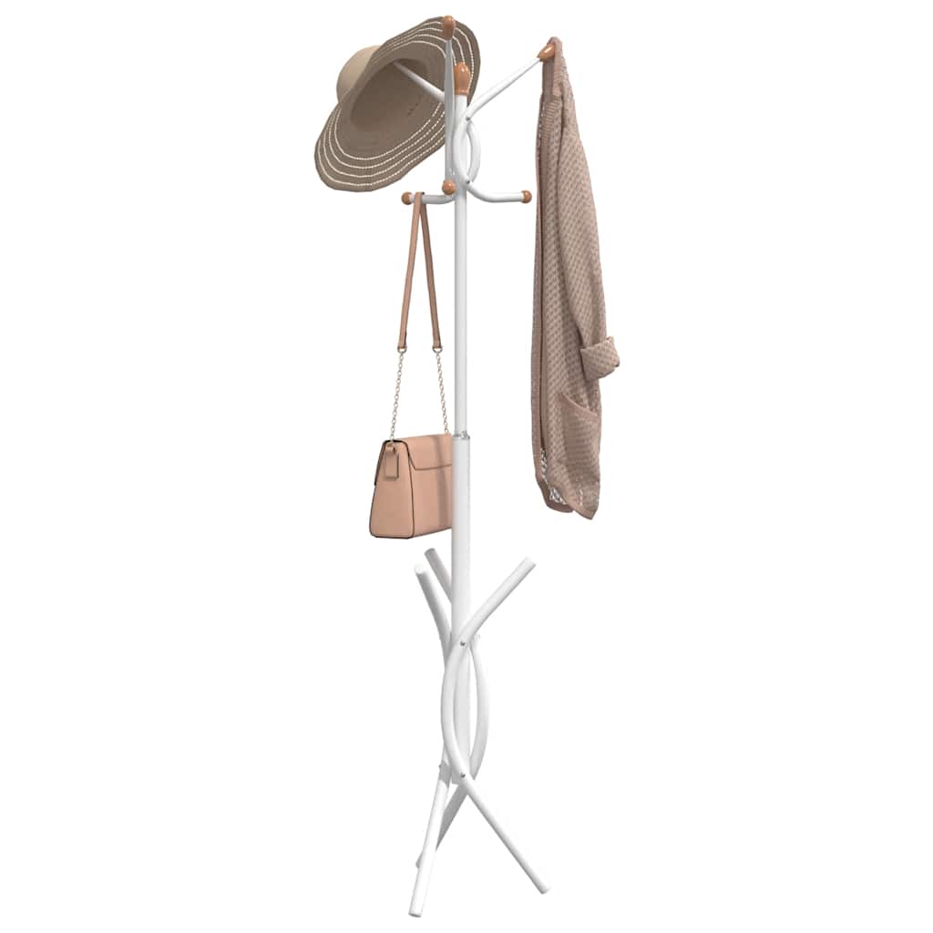 VidaXL porte-manteau 176 cm fer enduit de poudre blanc