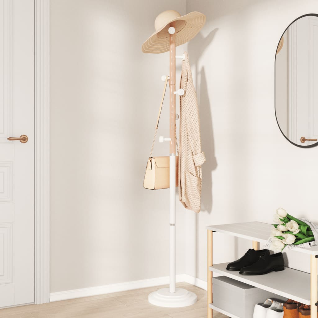 VidaXL porte-manteau 177 cm fer enduit de poudre blanc