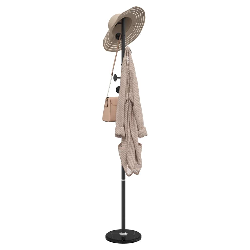 VidaXL porte-manteau 176 cm fer enduit de poudre noir