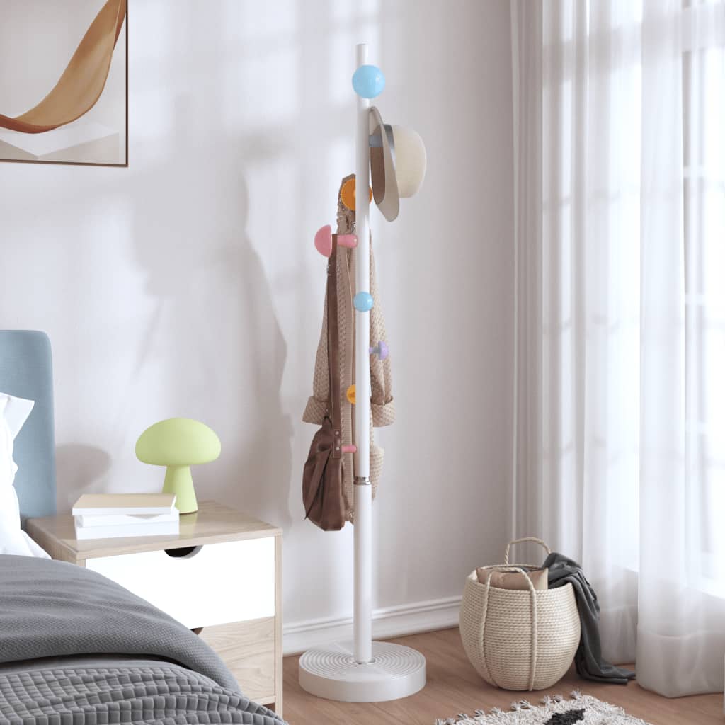 VidaXL porte-manteau 172 cm fer enduit de poudre blanc