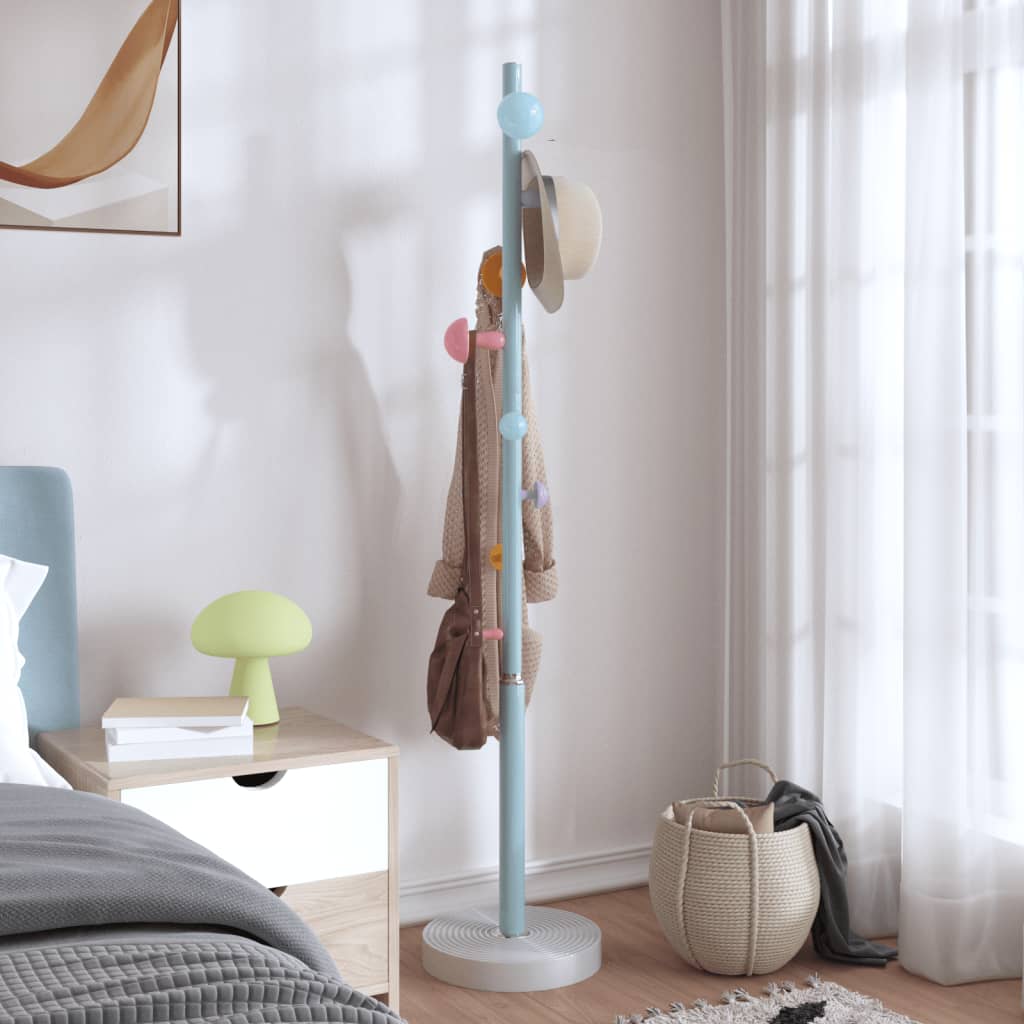 VidaXL porte-manteau 172 cm fer enduit de poudre bleu