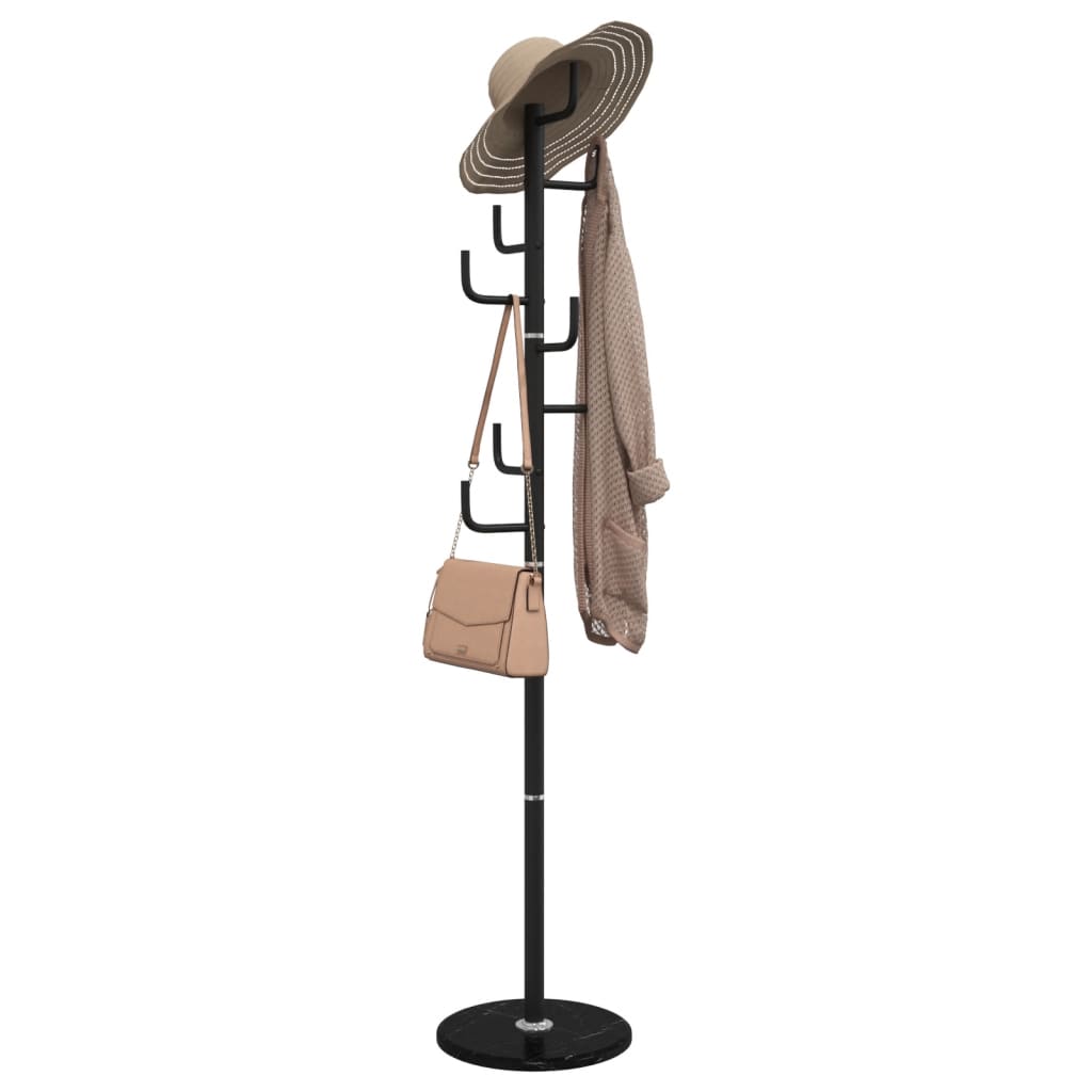VidaXL porte-manteau 183 cm fer enduit de poudre noir