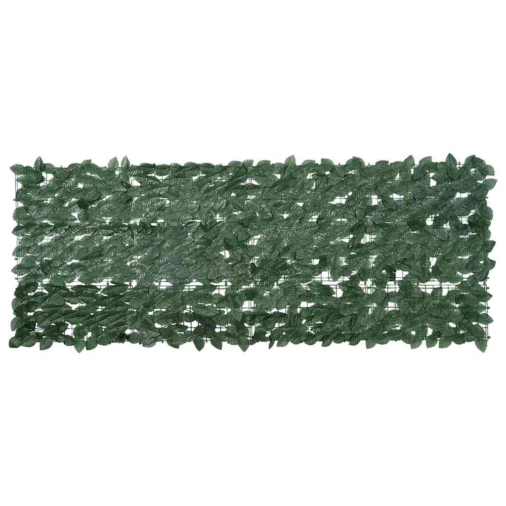 Vidaxxl paravent de balcon à feuilles vert foncé 200x75 cm
