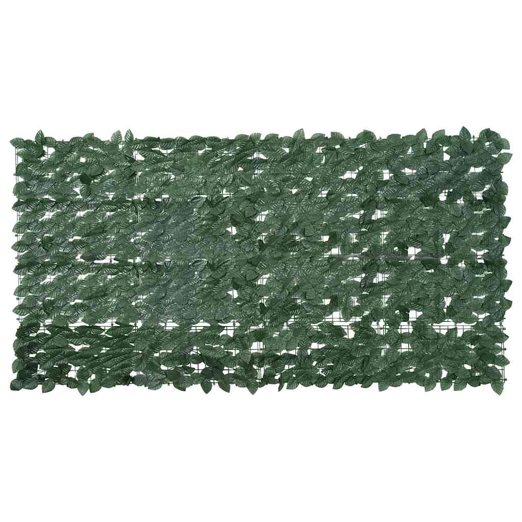 Vidaxxl paravent de balcon à feuilles vert foncé 200x100 cm
