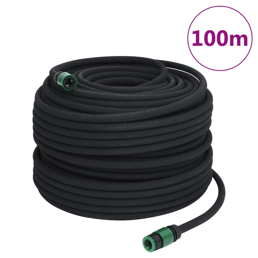 VidaXL Tuyau d'égouttement 0,6'' 100 m caoutchouc noir