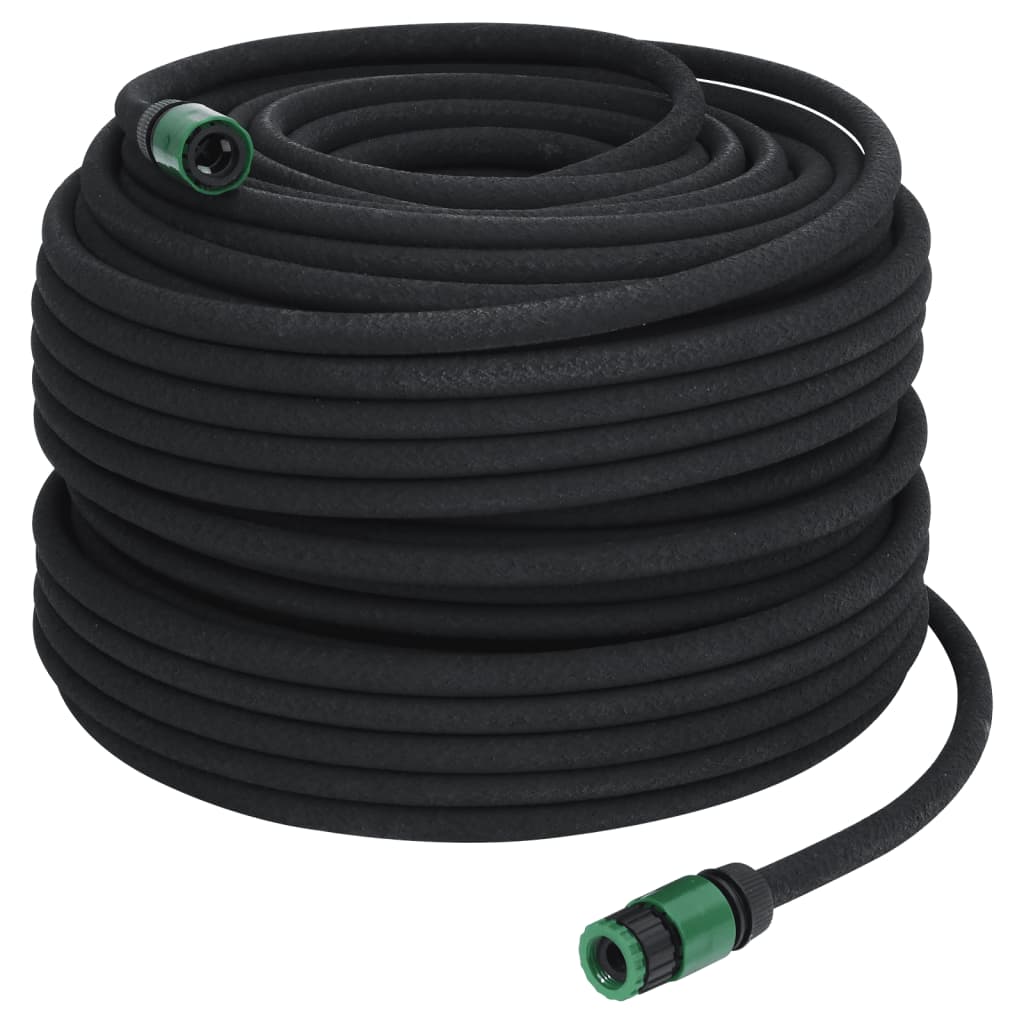 VidaXL Tuyau d'égouttement 0,6'' 100 m caoutchouc noir