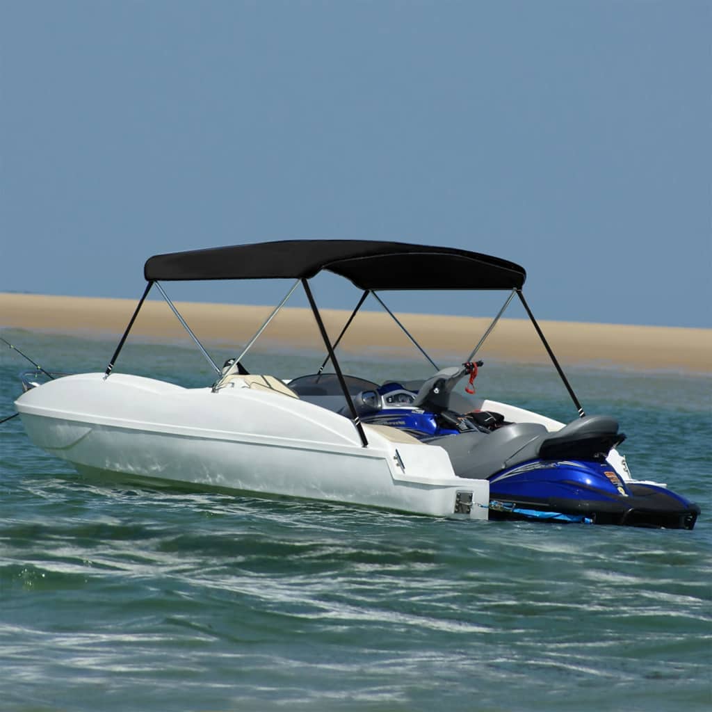 VidaXL toit bimini 2 arceaux 150x120x110 cm noir