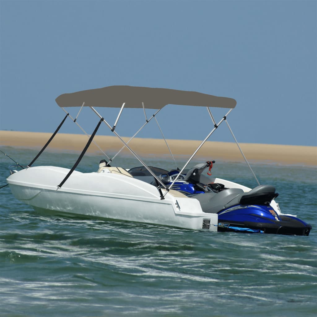 VidaXL toit bimini 4 arceaux 243x196x137 cm gris