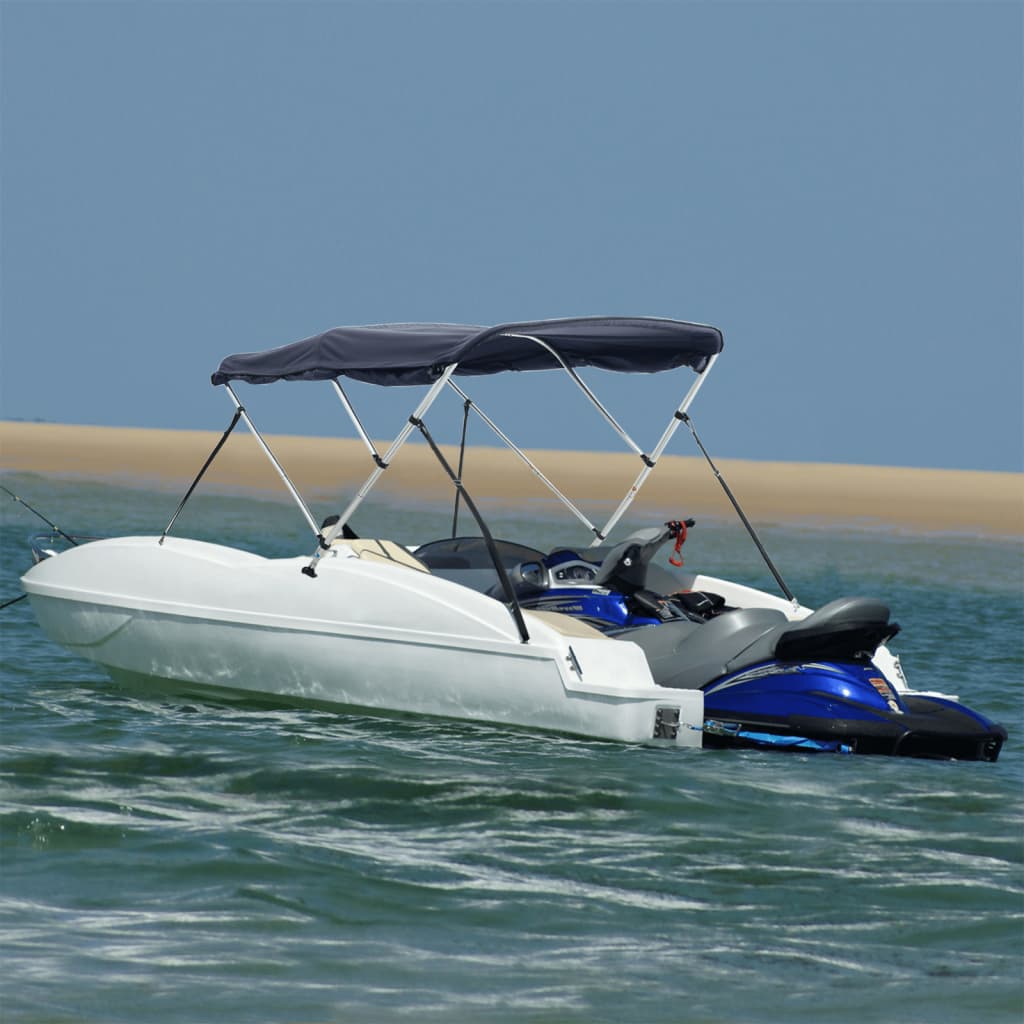 VidaXL toit bimini 3 arceaux avec parois latérales 183x(185-198)x137 cm