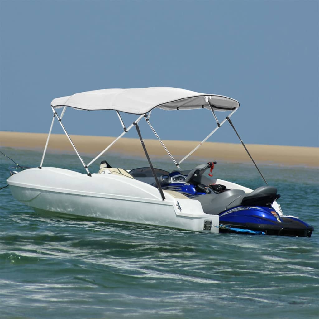 VidaXL toit bimini 4 arceaux avec parois latérales 243x(185-198)x137 cm