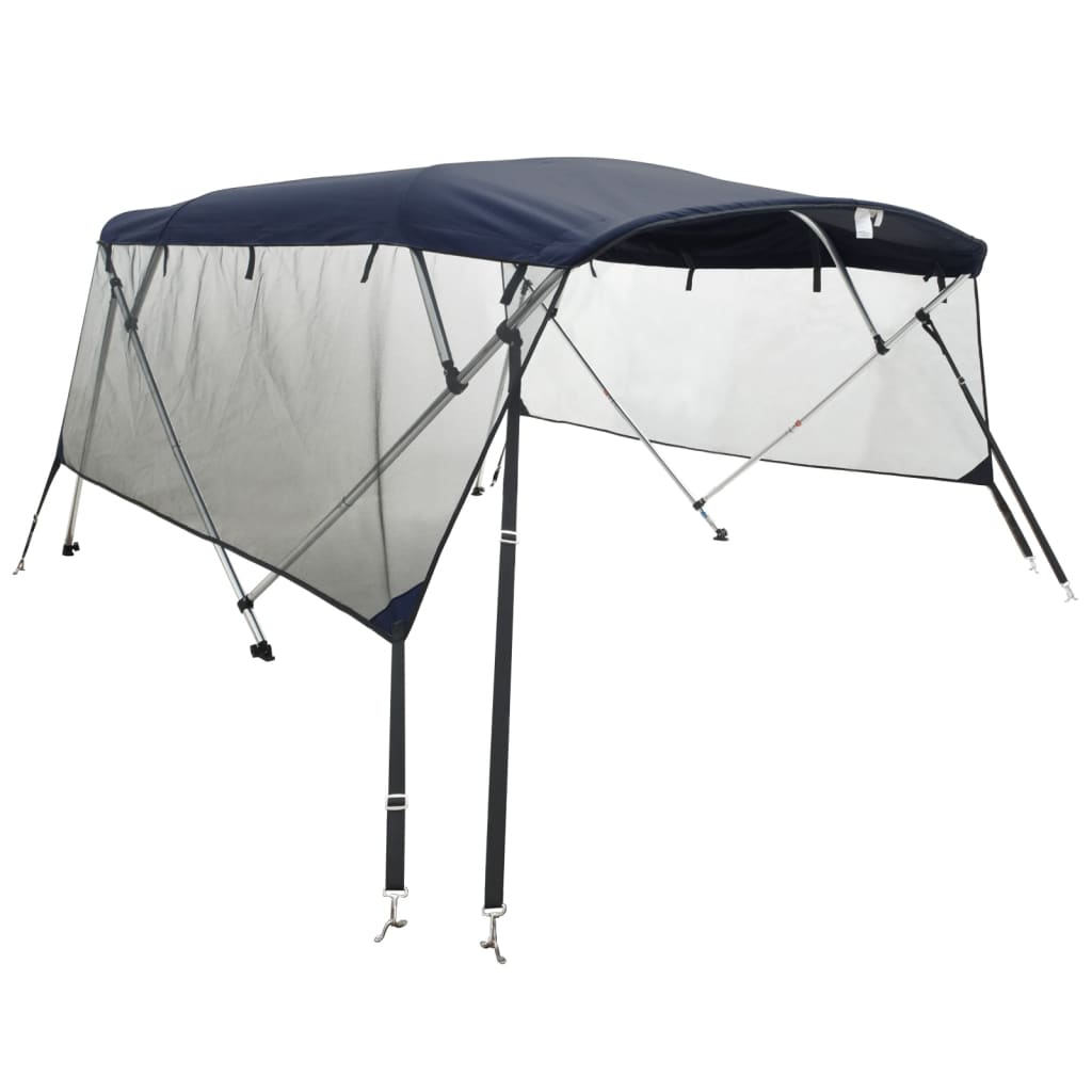 VidaXL toit bimini 4 arches avec parois latérales en maille 243x(200-213)x137 cm