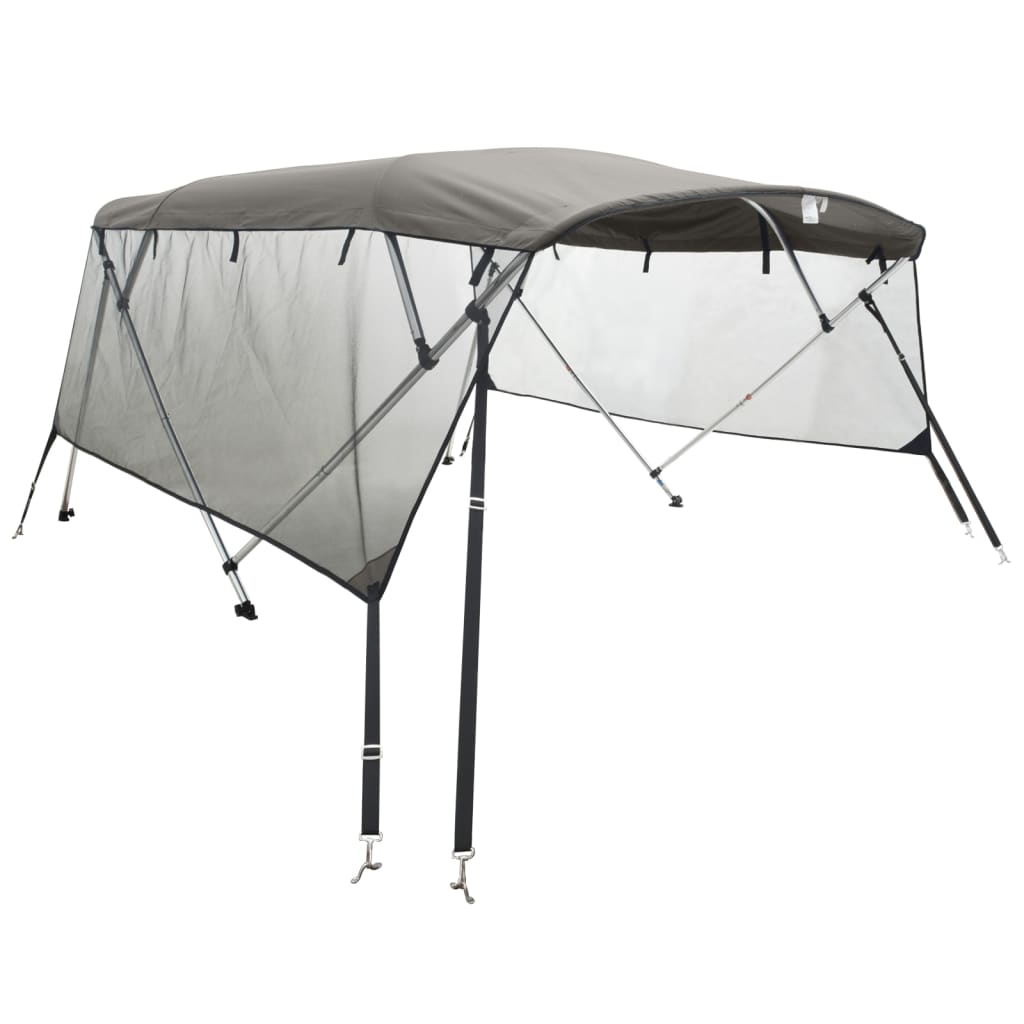 VidaXL toit bimini 4 arches avec parois latérales en maille 243x(185-198)x137 cm