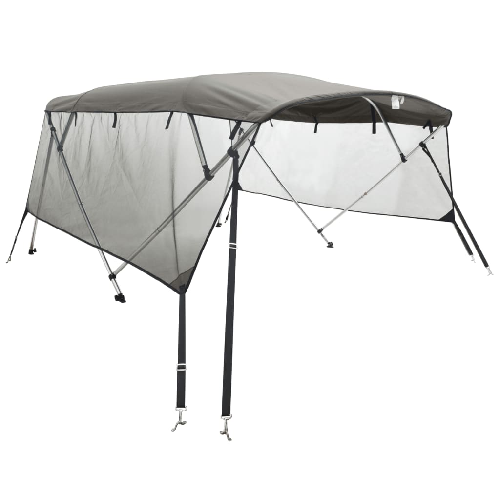 VidaXL toit bimini 4 arches avec parois latérales en maille 243x(200-213)x137 cm