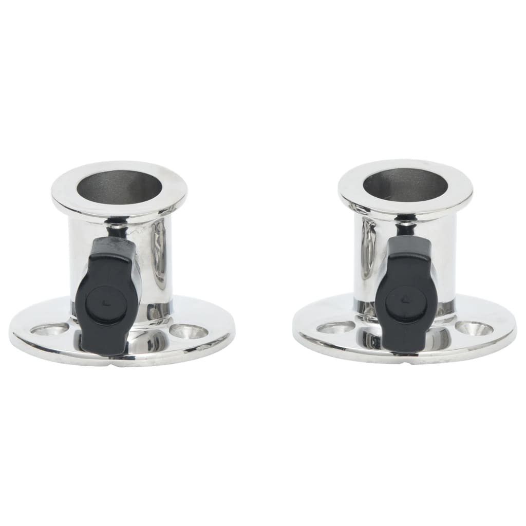 Base bimini Vidaxl2 pcs pour tube rond de 26 mm en acier inoxydable