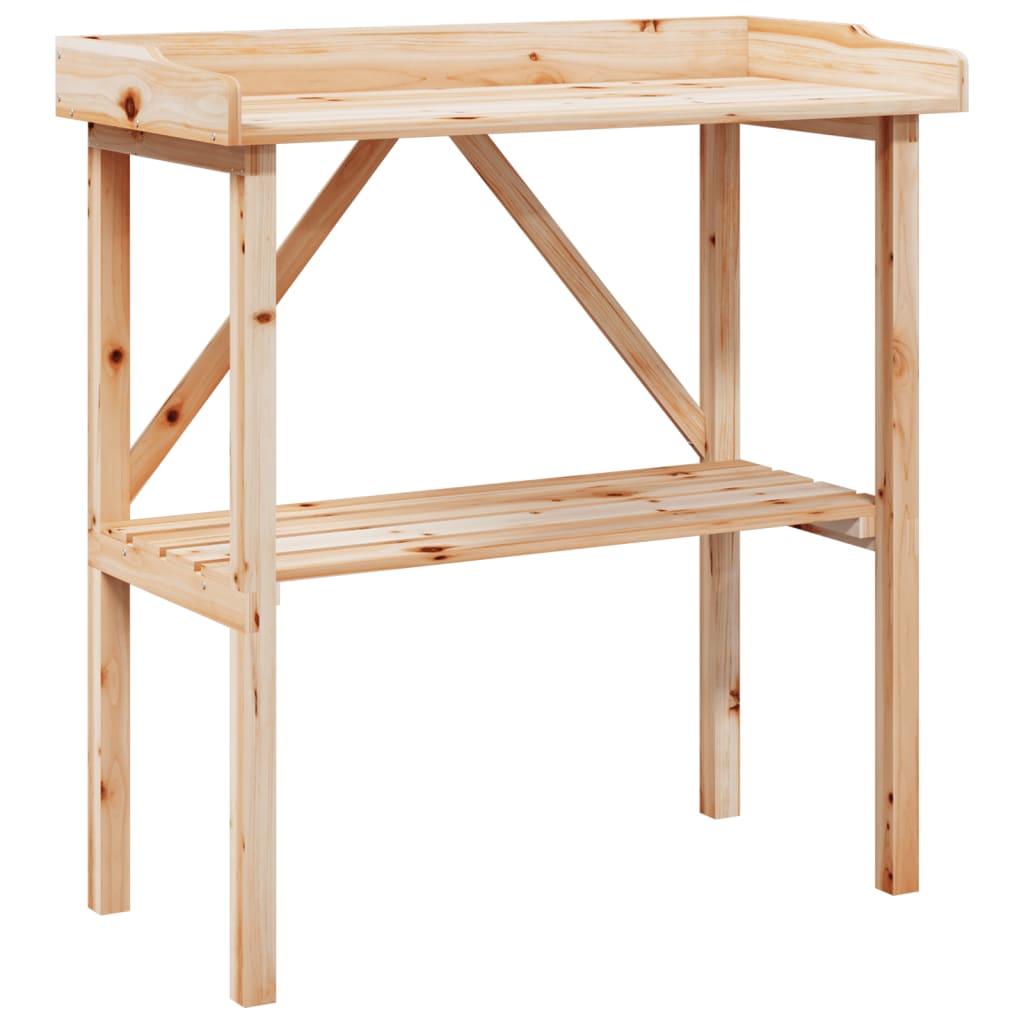 Vidaxxl table à plantes avec étagère 78x38x82,5 cm bois de pin massif