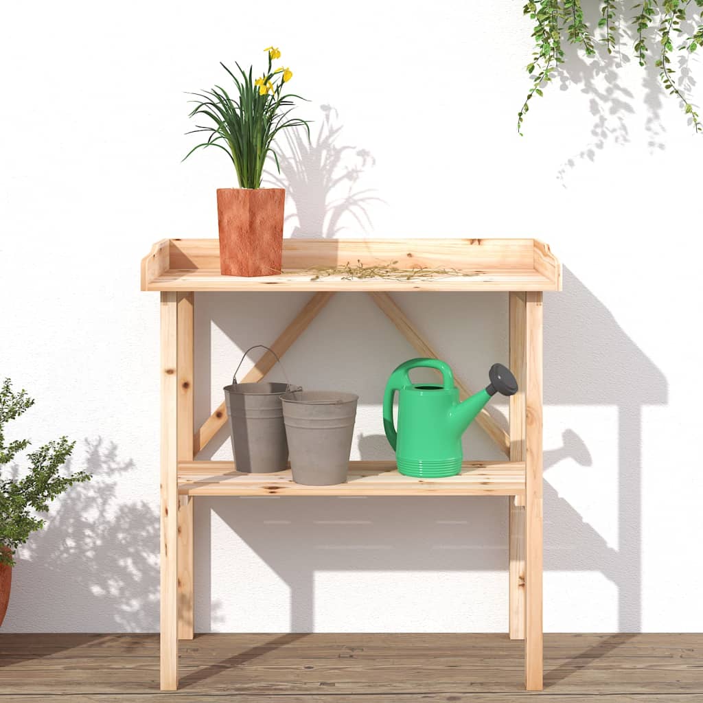 Vidaxxl table à plantes avec étagère 78x38x82,5 cm bois de pin massif