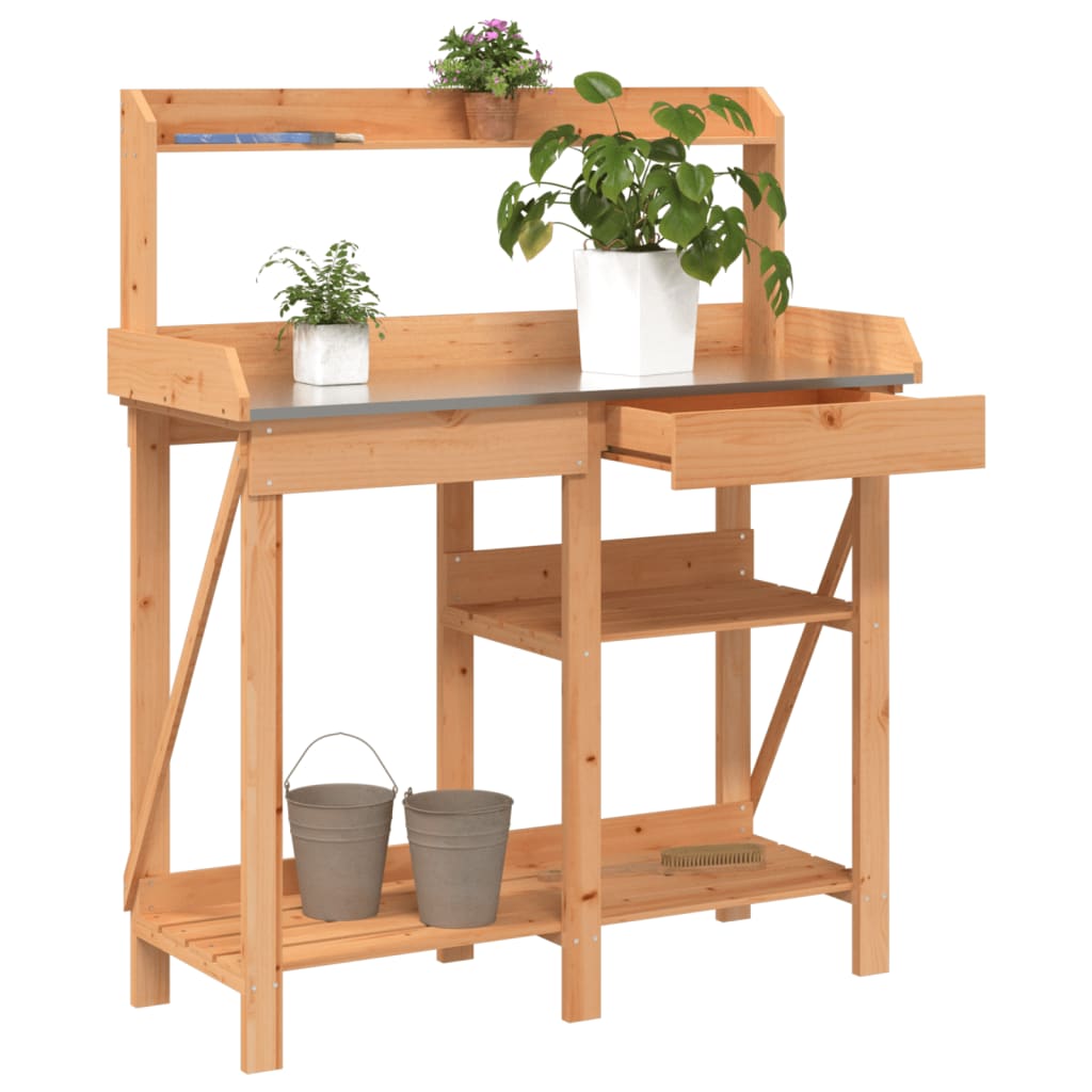 VidaXL banc d'empotage avec étagères, bois de pin massif, marron