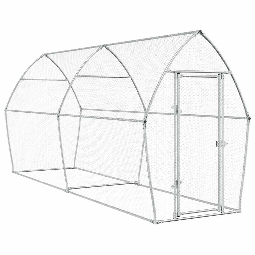 Poulailler Vidaxx 400x105x182 cm acier galvanisé couleur argent