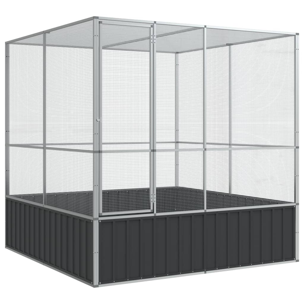 VidaXL Volière 211x207x212 cm acier argent