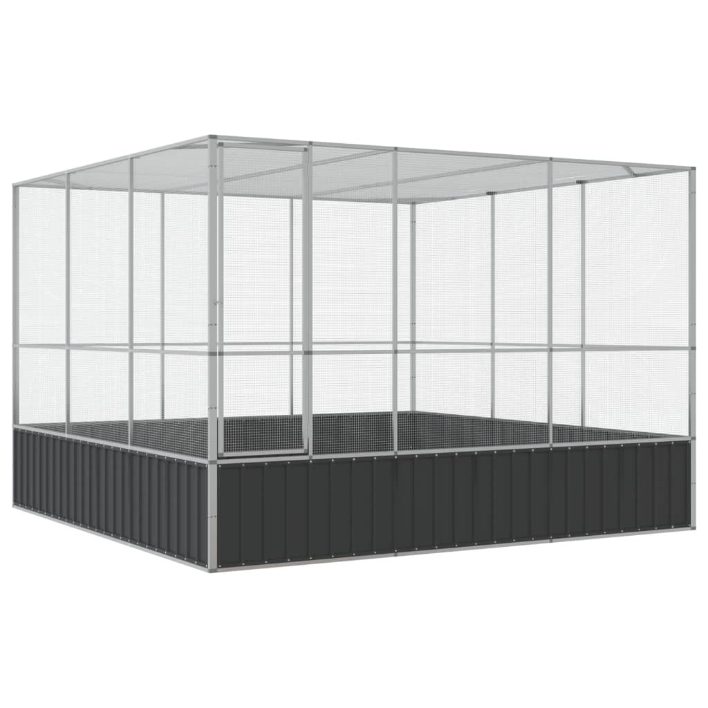 VidaXL Volière 311x307x212 cm acier argent