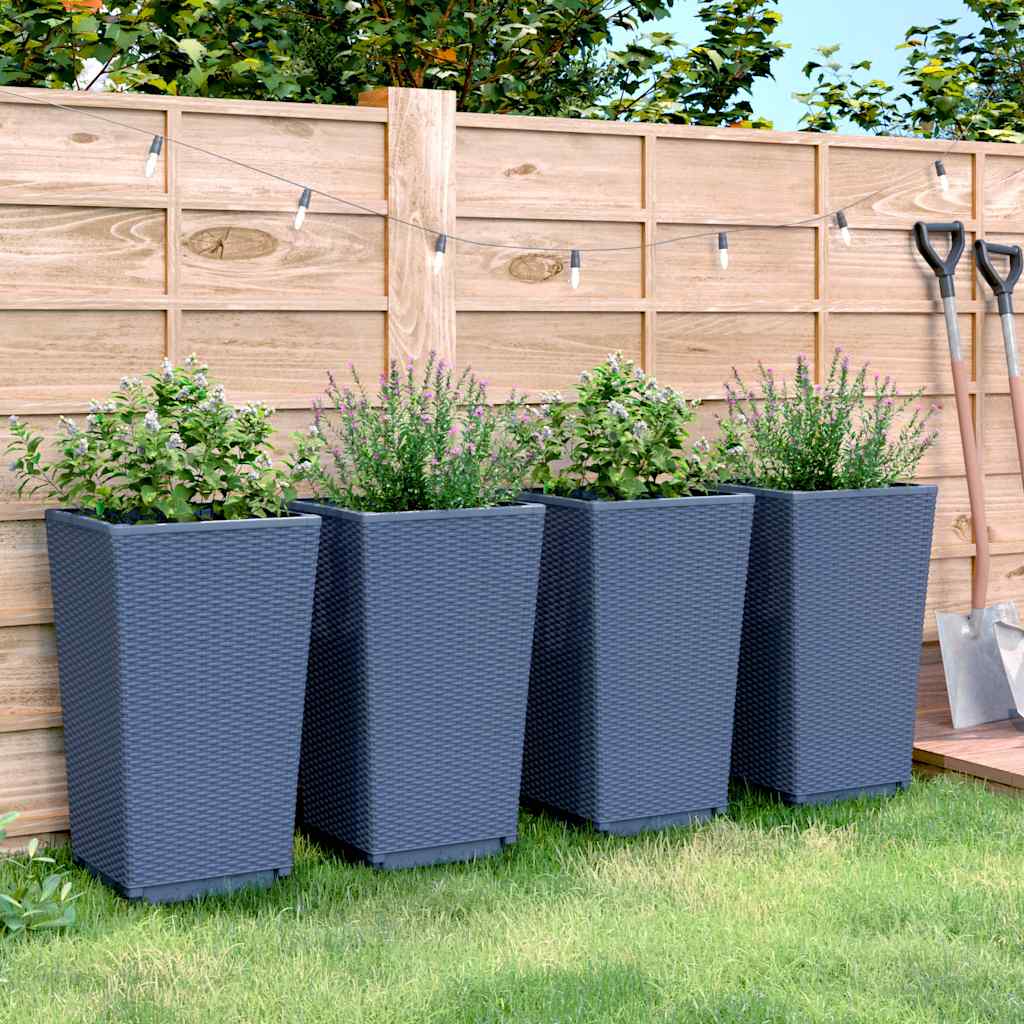 Vidaxx jardinières 4 pcs 32,5x32,5x57 cm polypropylène gris