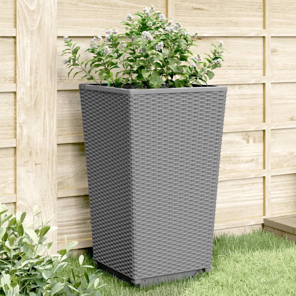 Vidaxx jardinières 4 pcs 32,5x32,5x57 cm polypropylène gris clair