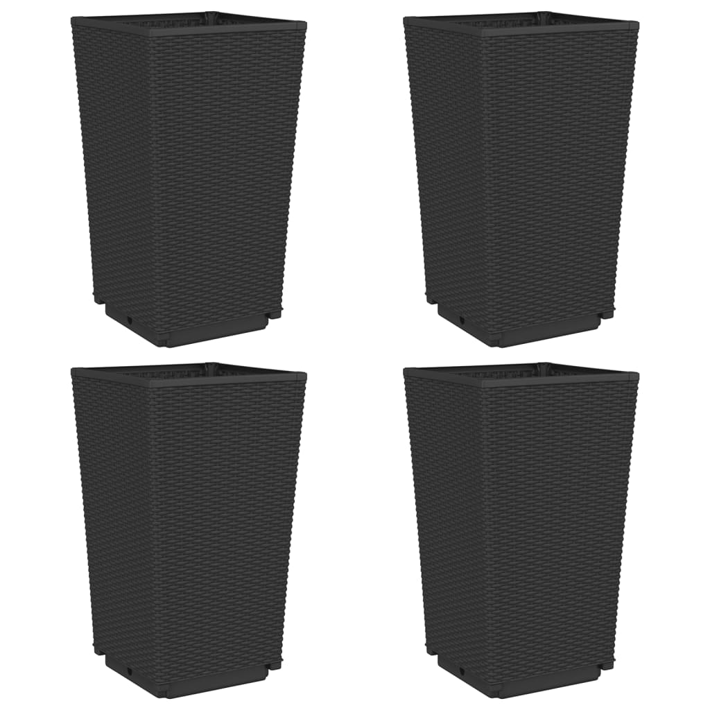 Vidaxx jardinières 4 pcs 32,5x32,5x57 cm polypropylène noir